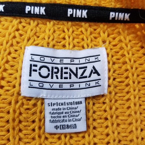 Forenza Victoria's Secret PINK sweater Small open knit crochet pullover v-neck - Picture 12 of 13